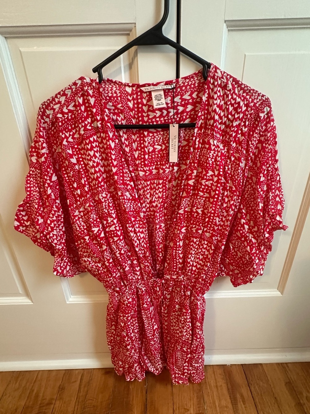 Victoria's Secret Red and White Printed robe